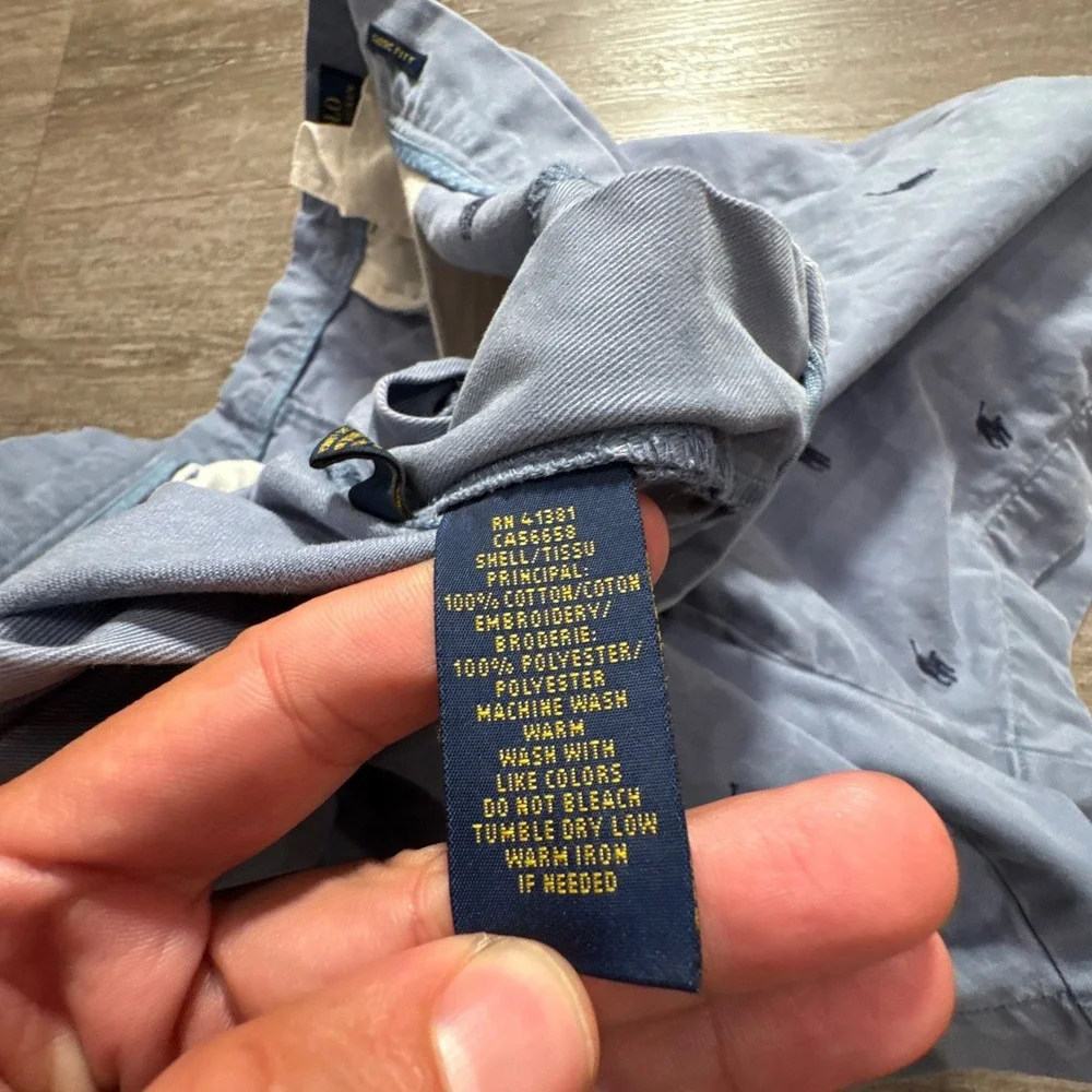 Polo Ralph Lauren Shorts Mens 42 Blue Cotton Embroidered Pony AOP 9.5